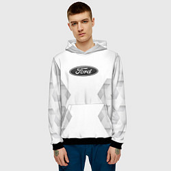 Толстовка-худи мужская Ford white poly, цвет: 3D-черный — фото 2