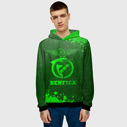 Толстовка-худи мужская Benfica - green gradient, цвет: 3D-черный — фото 2