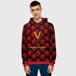 Толстовка-худи мужская Samurai cyberpunk, цвет: 3D-красный — фото 2