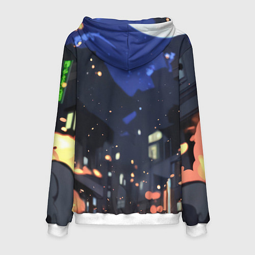 Мужская толстовка Злой Бэтмен в полете / 3D-Белый – фото 2