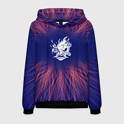 Толстовка-худи мужская Cyberpunk 2077 red energy, цвет: 3D-черный