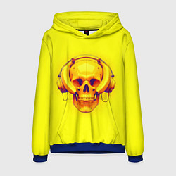Толстовка-худи мужская Yellow bananas skull - cyberpunk, цвет: 3D-синий