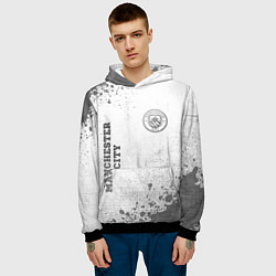 Толстовка-худи мужская Manchester City - white gradient вертикально, цвет: 3D-черный — фото 2