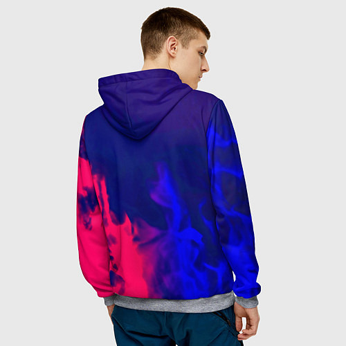 Мужская толстовка Sally face neon flame / 3D-Меланж – фото 4