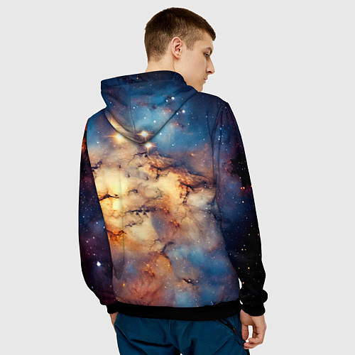 Мужская толстовка Курцхаар и космос / 3D-Черный – фото 4