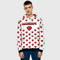 Толстовка-худи мужская Minecraft любовь, цвет: 3D-черный — фото 2