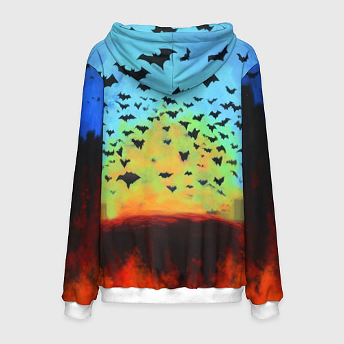 Мужская толстовка Бэтмен и летучие мыши / 3D-Белый – фото 2
