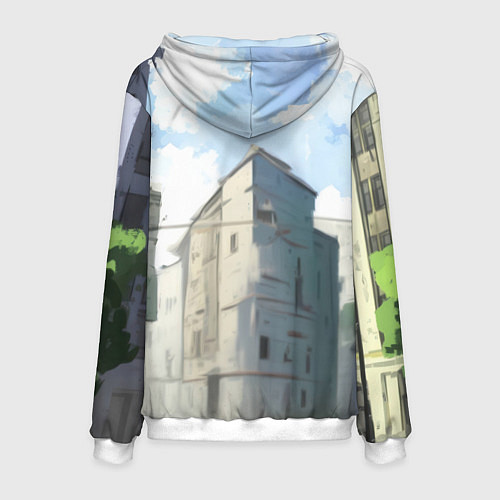 Мужская толстовка Бэтмен стоит на улице / 3D-Белый – фото 2