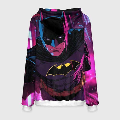 Мужская толстовка Бэтмен в фиолетовом свете / 3D-Белый – фото 2
