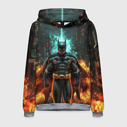 Толстовка-худи мужская Бэтмен эпик, цвет: 3D-меланж