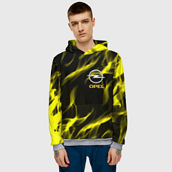 Толстовка-худи мужская Opel огненный стиль, цвет: 3D-меланж — фото 2