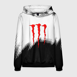 Мужская толстовка Monster energy чёрно белые краски