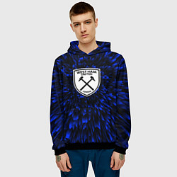 Толстовка-худи мужская West Ham blue energy, цвет: 3D-черный — фото 2
