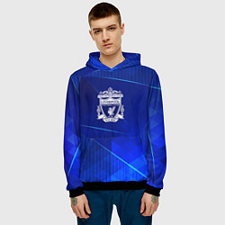 Толстовка-худи мужская Liverpool blue poly, цвет: 3D-черный — фото 2