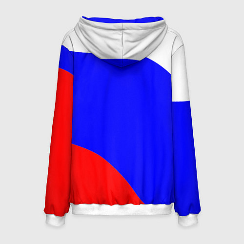 Мужская толстовка Россия волна и герб / 3D-Белый – фото 2