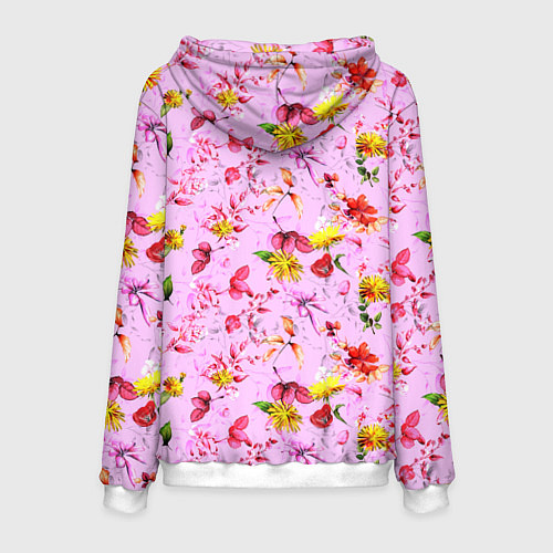 Мужская толстовка Слон с крыльями бабочки / 3D-Белый – фото 2