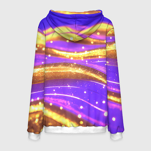 Мужская толстовка Блестящая волнистая текстура / 3D-Белый – фото 2