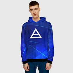 Толстовка-худи мужская Thirty Seconds to Mars blue poly, цвет: 3D-черный — фото 2