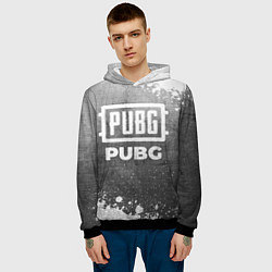 Толстовка-худи мужская PUBG - grey gradient, цвет: 3D-черный — фото 2