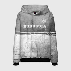 Толстовка-худи мужская Borussia - grey gradient посередине, цвет: 3D-черный