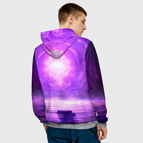 Мужская толстовка Айкидоист на фиолетовом / 3D-Меланж – фото 4