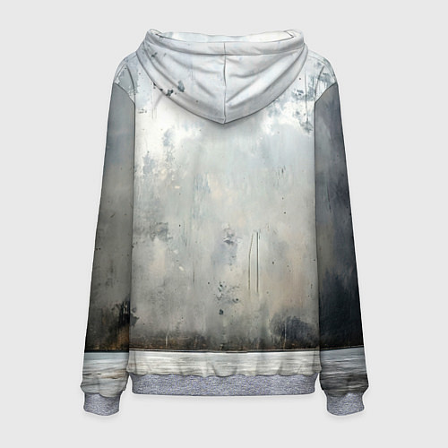 Мужская толстовка Боец айкидо на сером / 3D-Меланж – фото 2