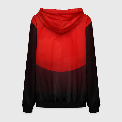 Мужская толстовка Юрий Клинских красная луна / 3D-Черный – фото 2