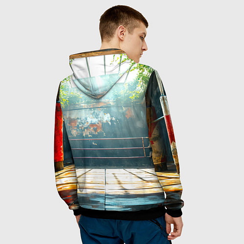 Мужская толстовка Ринг под открытым небом / 3D-Черный – фото 4