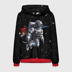 Толстовка-худи мужская The dalmatian brave cosmonaut - ai art, цвет: 3D-красный