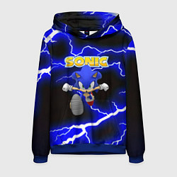 Толстовка-худи мужская Sonic storm electro, цвет: 3D-синий