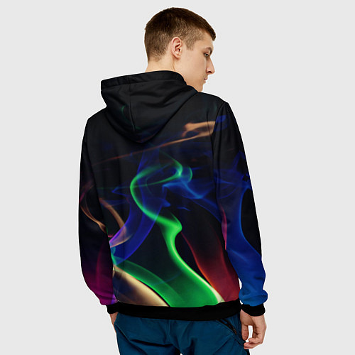 Мужская толстовка Color blue green red / 3D-Черный – фото 4