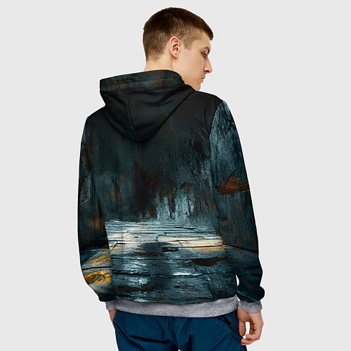 Мужская толстовка Боксерская груша на черном / 3D-Меланж – фото 4