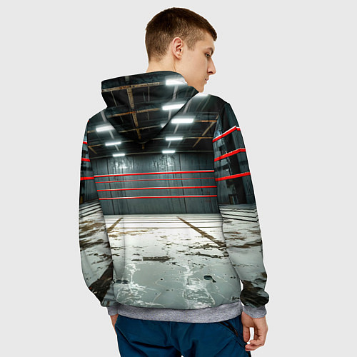 Мужская толстовка Красный ринг / 3D-Меланж – фото 4