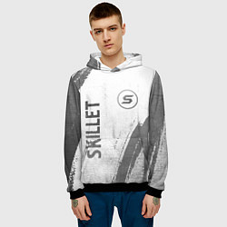 Толстовка-худи мужская Skillet - white gradient вертикально, цвет: 3D-черный — фото 2