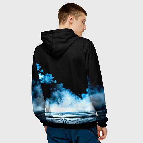 Мужская толстовка Боец джиу-джитсу в дыму / 3D-Черный – фото 4