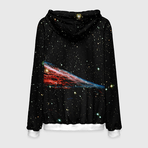 Мужская толстовка Котёнок космонавт в открытом космосе / 3D-Белый – фото 2