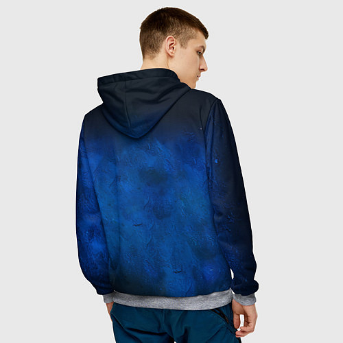 Мужская толстовка Дастин Порье на синем / 3D-Меланж – фото 4