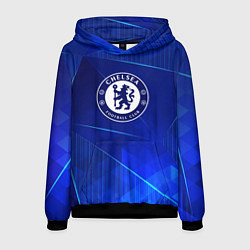 Толстовка-худи мужская Chelsea blue poly, цвет: 3D-черный