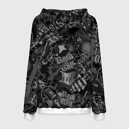 Мужская толстовка Кукрыниксы логотип на фоне гитар / 3D-Белый – фото 2