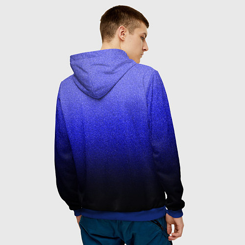 Мужская толстовка Градиент индиго из синего в чёрный / 3D-Синий – фото 4