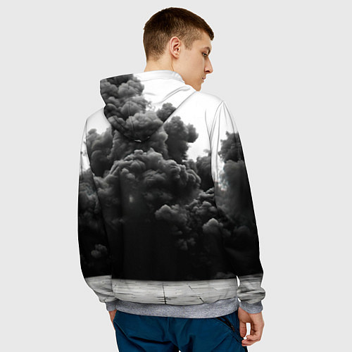 Мужская толстовка Мухаммед Али в черном дыму / 3D-Меланж – фото 4