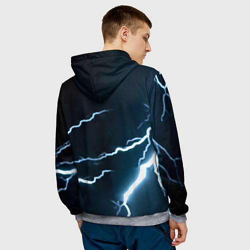 Мужская толстовка Мухаммед Али и молния / 3D-Меланж – фото 4