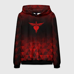 Толстовка-худи мужская Bon Jovi red poly, цвет: 3D-черный