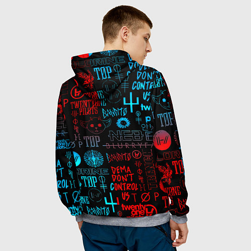 Мужская толстовка Twenty one pilots rock pattern / 3D-Меланж – фото 4