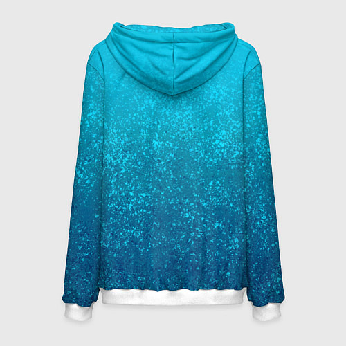 Мужская толстовка Лазурный голубой текстурный градиент / 3D-Белый – фото 2