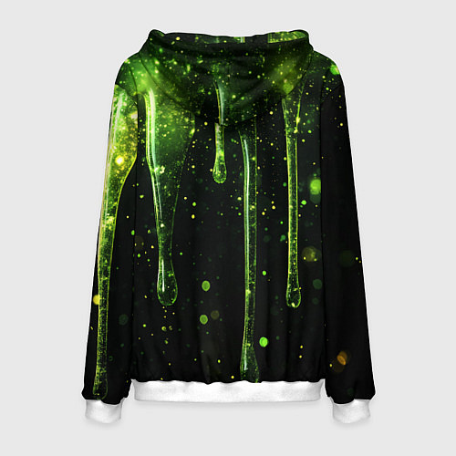 Мужская толстовка Зеленая объемная слизь / 3D-Белый – фото 2