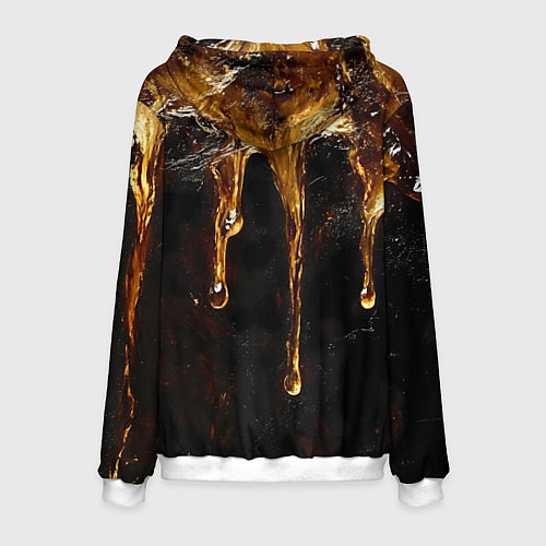 Мужская толстовка Стекающий мед - текстура / 3D-Белый – фото 2