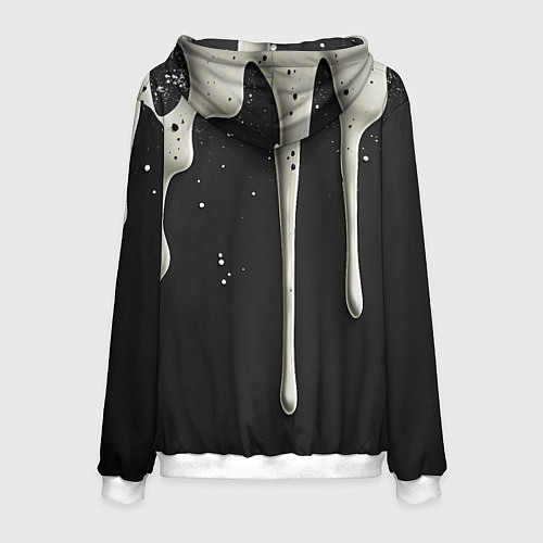 Мужская толстовка Белая слизь текстура / 3D-Белый – фото 2