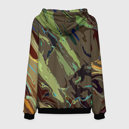 Мужская толстовка Абстракция тон хаки / 3D-Черный – фото 2