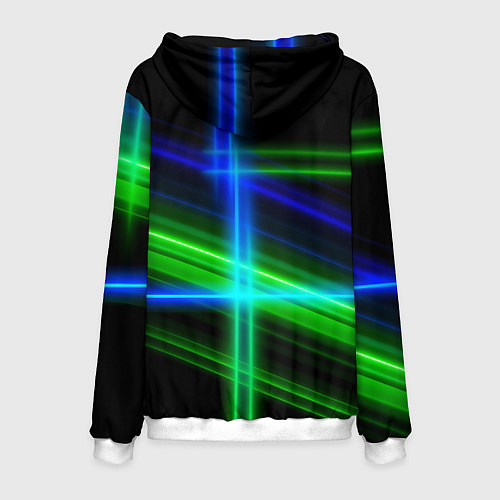 Мужская толстовка Color blue black green / 3D-Белый – фото 2